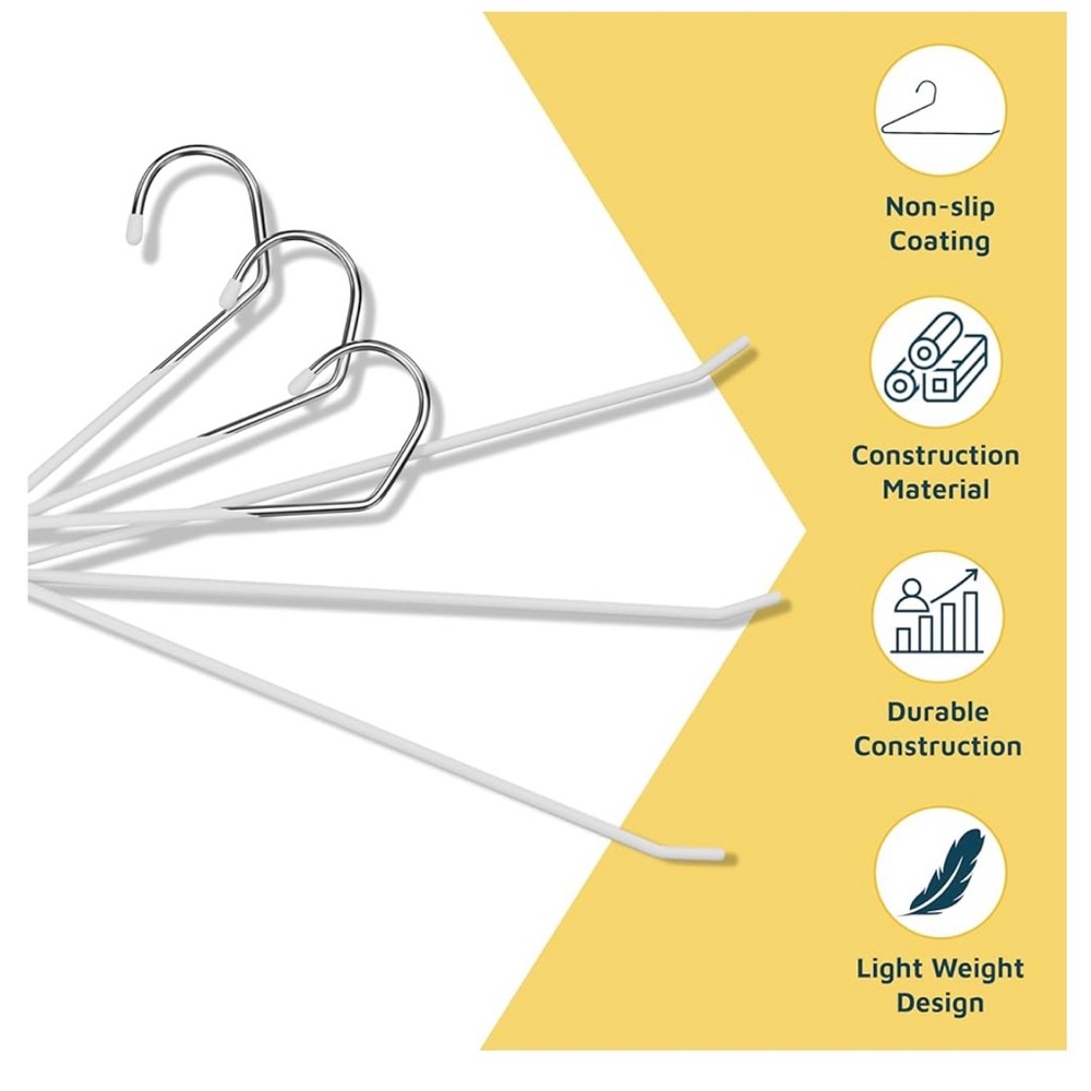 White Non-Slip Metal Hangers, set of 15